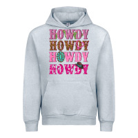 Heather Grey pink howdy howdy howdy Urban Hoodie - NancyCooperArtShop