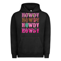 Pigment Black pink howdy howdy howdy Urban Hoodie - NancyCooperArtShop
