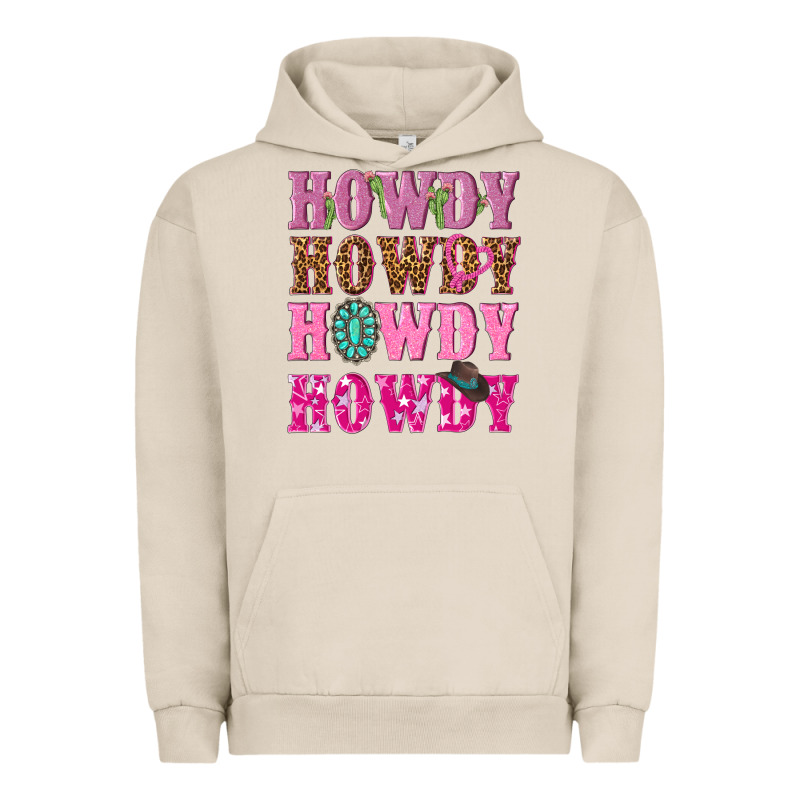 Pink Howdy Howdy Howdy Urban Hoodie by NancyCooperArtShop | Teevron