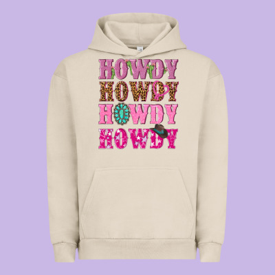 Pink Howdy Howdy Howdy Urban Hoodie Designed By Nancycooperartshop