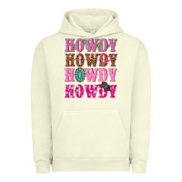 Pigment Pistachio pink howdy howdy howdy Urban Hoodie - NancyCooperArtShop