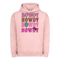 Pigment Salmon pink howdy howdy howdy Urban Hoodie - NancyCooperArtShop