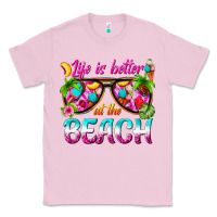 Bubblegum Pink life is better at the beach Classic Tee - texasbilliewilder