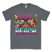 Charcoal Heather life is better at the beach Classic Tee - texasbilliewilder