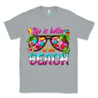 Heather Grey life is better at the beach Classic Tee - texasbilliewilder