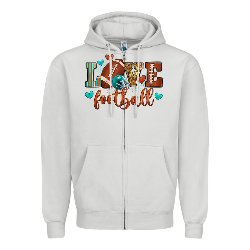 Love Football Zipper Hoodie by Zillion Design Studio | Teevron