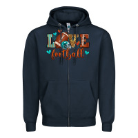 Navy love football Zipper Hoodie - Zillion Design Studio
