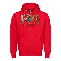 Red love football Zipper Hoodie - Zillion Design Studio