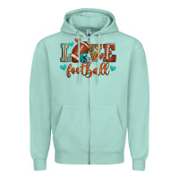 Seafoam love football Zipper Hoodie - Zillion Design Studio