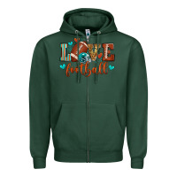 Sports Green love football Zipper Hoodie - Zillion Design Studio