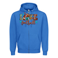 True Royal love football Zipper Hoodie - Zillion Design Studio