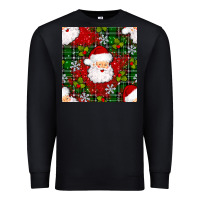Black Christmas Santa Claus Seamless Pattern Premium Sweatshirt - BundleAndBundleShop