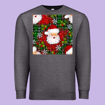 Christmas Santa Claus Seamless Pattern Premium Sweatshirt Designed By Bundleandbundleshop
