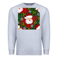 Heather Grey Christmas Santa Claus Seamless Pattern Premium Sweatshirt - BundleAndBundleShop