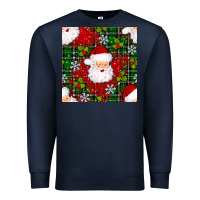 Navy Christmas Santa Claus Seamless Pattern Premium Sweatshirt - BundleAndBundleShop