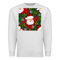 Oatmeal Heather Christmas Santa Claus Seamless Pattern Premium Sweatshirt - BundleAndBundleShop