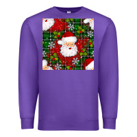 Purple Christmas Santa Claus Seamless Pattern Premium Sweatshirt - BundleAndBundleShop