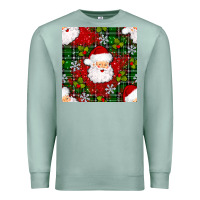 Seafoam Christmas Santa Claus Seamless Pattern Premium Sweatshirt - BundleAndBundleShop