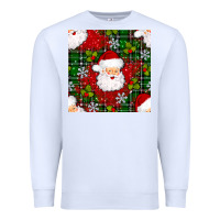 White Christmas Santa Claus Seamless Pattern Premium Sweatshirt - BundleAndBundleShop