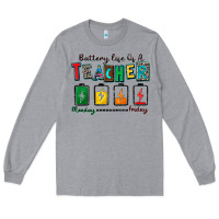 Heather Grey battery life of a teacher Long Sleeve Tee - Zillion Design Studio