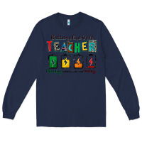 Navy battery life of a teacher Long Sleeve Tee - Zillion Design Studio