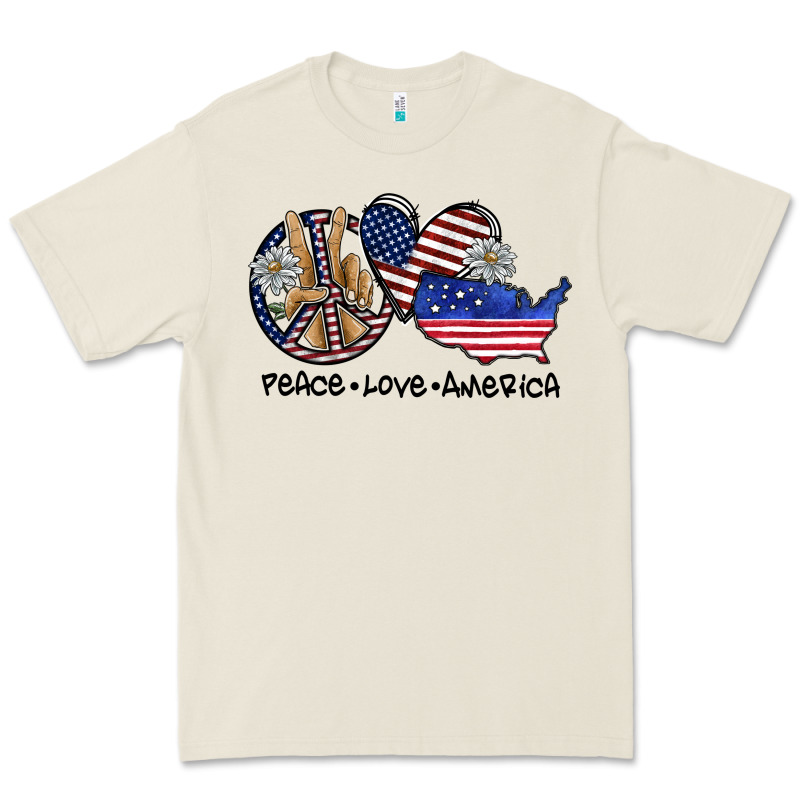 Peace Love America Premium Tee by SublimationCraftShop | Teevron
