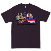 Plum peace love america Premium Tee - SublimationCraftShop