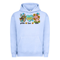 Pigment Grape Ice peace love cute cow Urban Hoodie - NancyCooperArtShop
