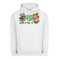 Pigment Lunar Rock peace love cute cow Urban Hoodie - NancyCooperArtShop
