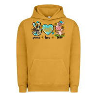 Pigment Peanut Butter peace love cute cow Urban Hoodie - NancyCooperArtShop