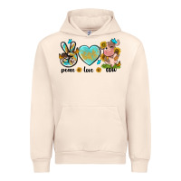 Sandshell peace love cute cow Urban Hoodie - NancyCooperArtShop