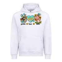 White peace love cute cow Urban Hoodie - NancyCooperArtShop