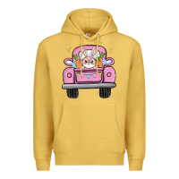 Antique Gold easter bunny and truck Premium Hoodie - MaliasSmallBusiness