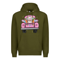 Army Green easter bunny and truck Premium Hoodie - MaliasSmallBusiness