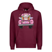 Burgundy easter bunny and truck Premium Hoodie - MaliasSmallBusiness