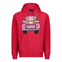 Cardinal easter bunny and truck Premium Hoodie - MaliasSmallBusiness