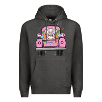 Charcoal Heather easter bunny and truck Premium Hoodie - MaliasSmallBusiness