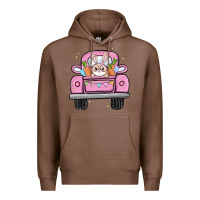 Chestnut easter bunny and truck Premium Hoodie - MaliasSmallBusiness