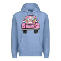 Colony Blue easter bunny and truck Premium Hoodie - MaliasSmallBusiness