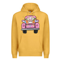 Mustard easter bunny and truck Premium Hoodie - MaliasSmallBusiness