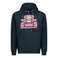 Navy easter bunny and truck Premium Hoodie - MaliasSmallBusiness