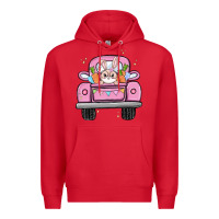 Red easter bunny and truck Premium Hoodie - MaliasSmallBusiness