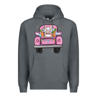 Rock easter bunny and truck Premium Hoodie - MaliasSmallBusiness