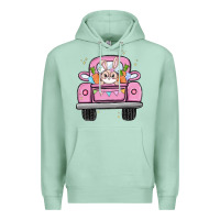 Seafoam easter bunny and truck Premium Hoodie - MaliasSmallBusiness