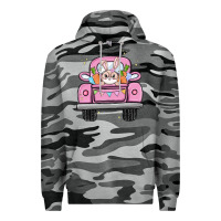 Slate Camo easter bunny and truck Premium Hoodie - MaliasSmallBusiness