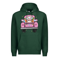 Sports Green easter bunny and truck Premium Hoodie - MaliasSmallBusiness