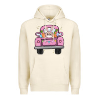Tofu easter bunny and truck Premium Hoodie - MaliasSmallBusiness