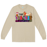 Mushroom this teacher wears her heart on her sleeve Long Sleeve Tee - Zillion Design Studio
