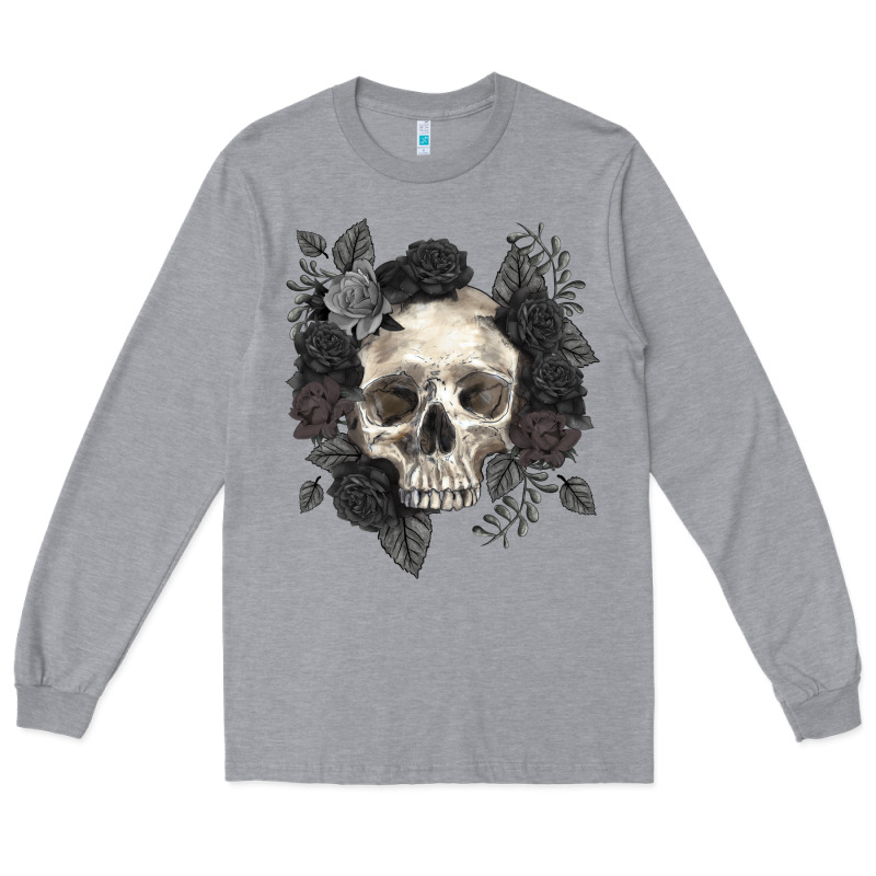 Floral Skull Long Sleeve Tee by RanaPortraitStore | Teevron
