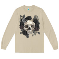 Mushroom Floral skull Long Sleeve Tee - RanaPortraitStore